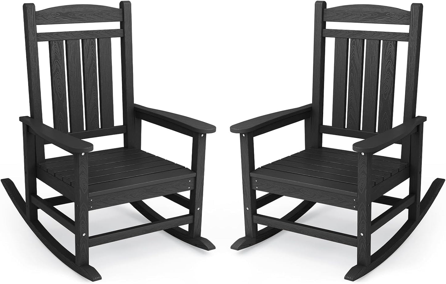 Oversized HDPE Outdoor Rocking Chair Set of 2 for Comfort