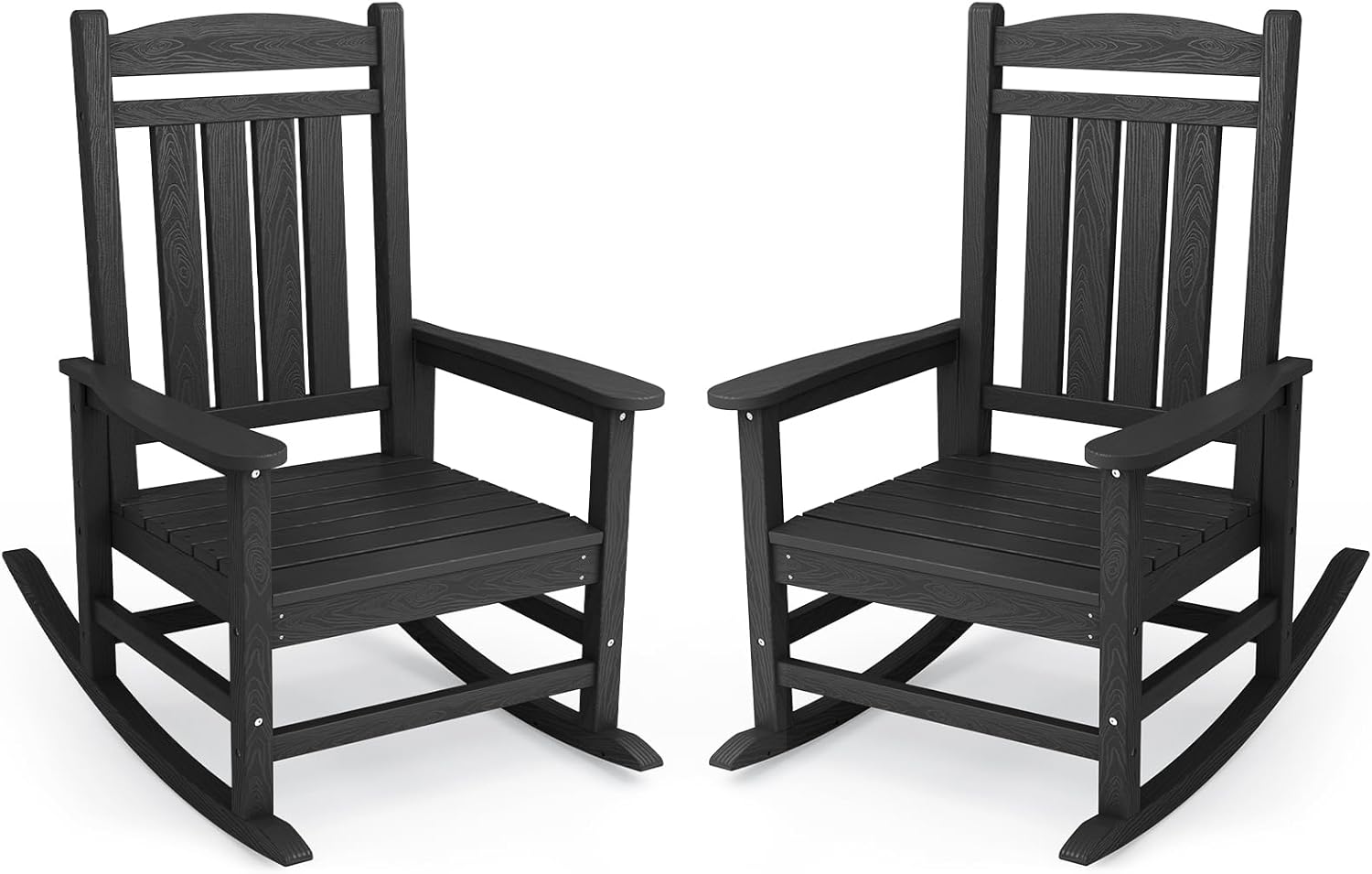 Oversized HDPE Outdoor Rocking Chair Set of 2 for Comfort