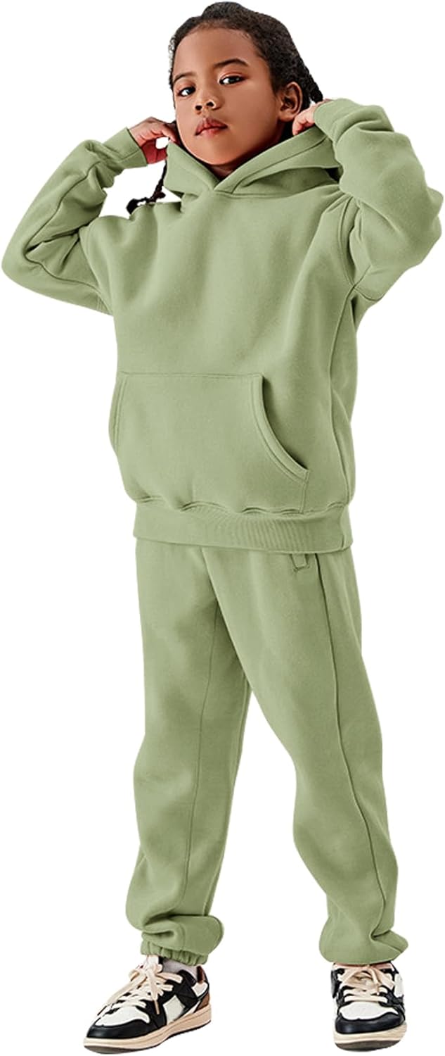Flygo Girls Boys Fleece 2 Piece Outfits for Active Kids