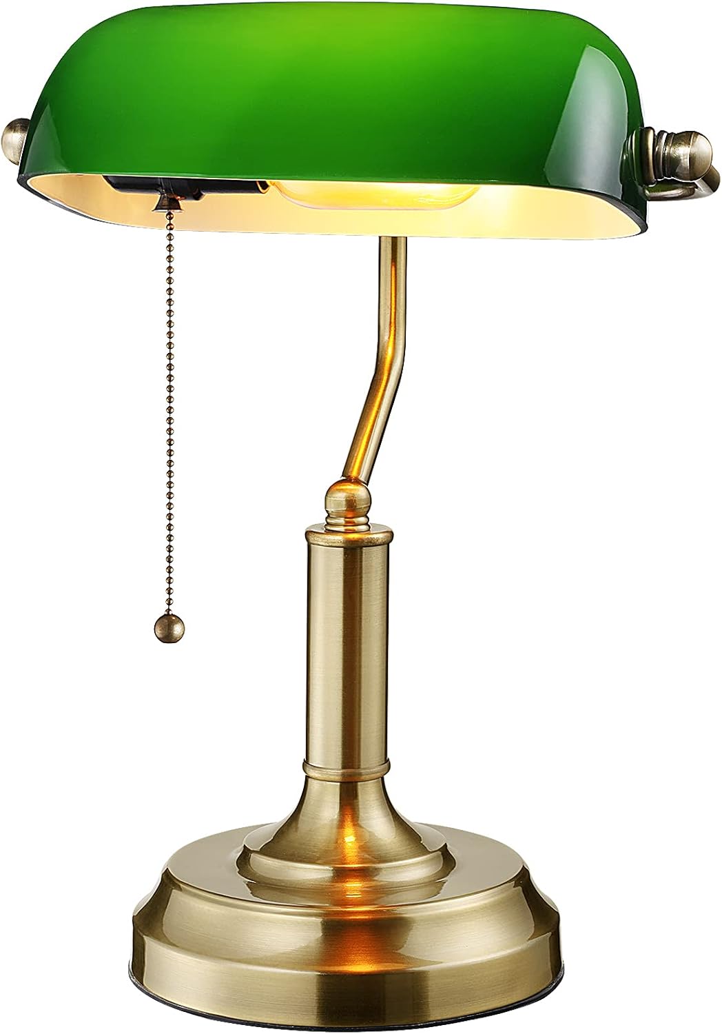 Vintage Green Glass Bankers Desk Lamp