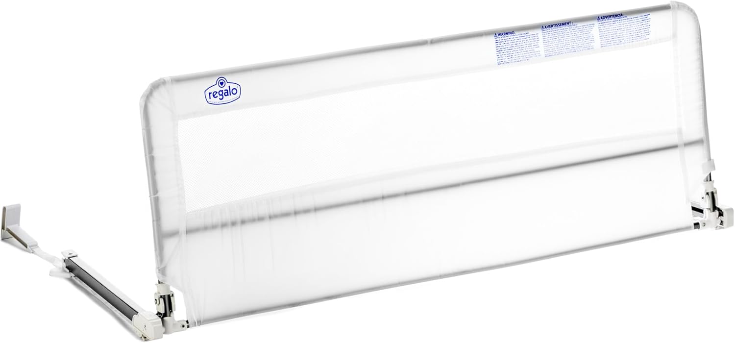 Regalo Hideaway 54-Inch Extra Long Bed Rail Guard for Safety