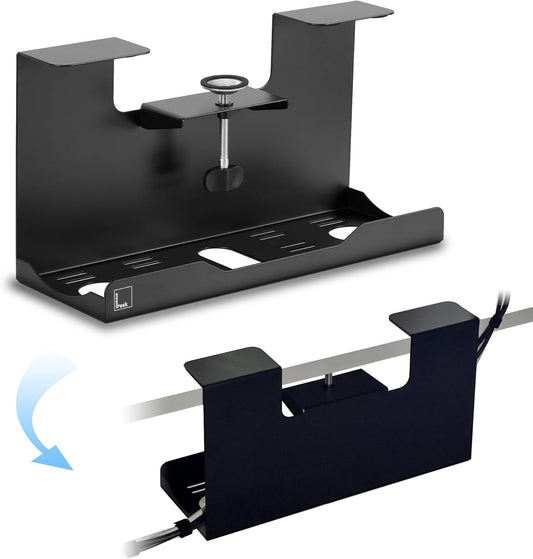 Under Desk Clamp-On Cable Tray - Wire Organization