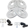 TRQ Front & Rear Brake Pad & Rotor Kit Semi-Metallic - Premium