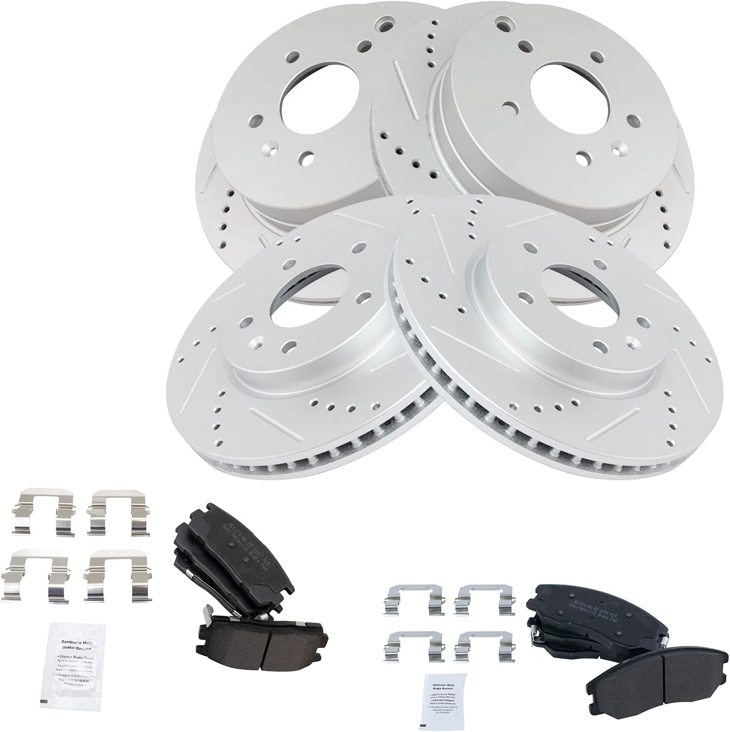 TRQ Front & Rear Brake Pad & Rotor Kit for Chevrolet Captiva