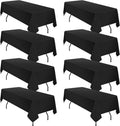 8 Packs Black Rectangle Tablecloth 60 x 126 in - Durable Polyester