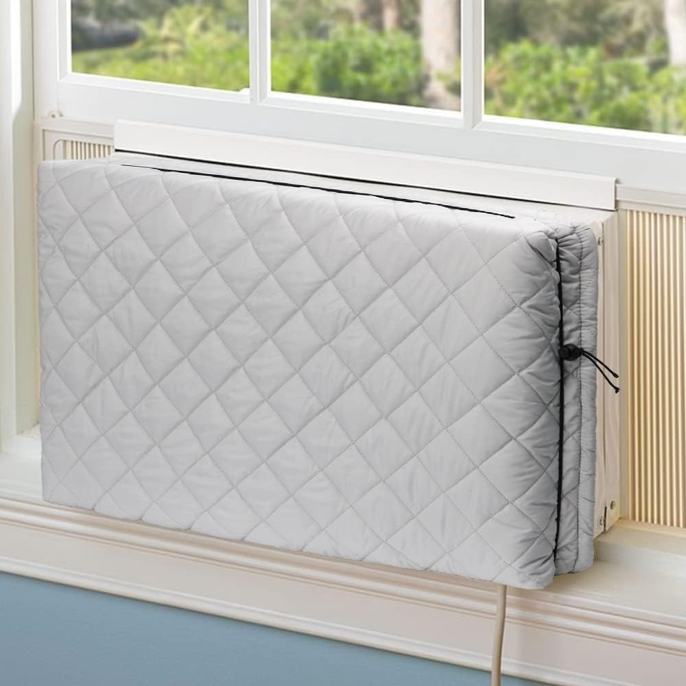 BEWAVE Indoor AC Cover | Double Insulation, Drawstring | 21x15x3.5 | Protects from Dust & Drafts