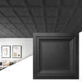 Art3d 12-Pack Square Black Drop Ceiling Tile 2ft x 2ft - Stylish PVC