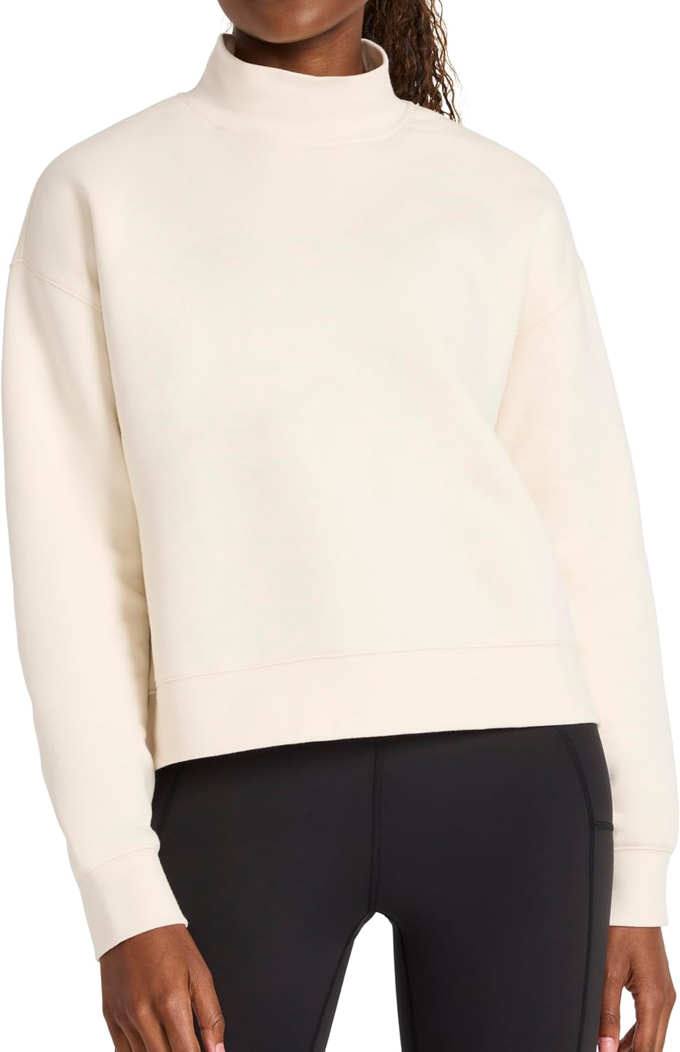 Reebok Women's Vector Mock Neck Sweatshirt for Everyday Comfort