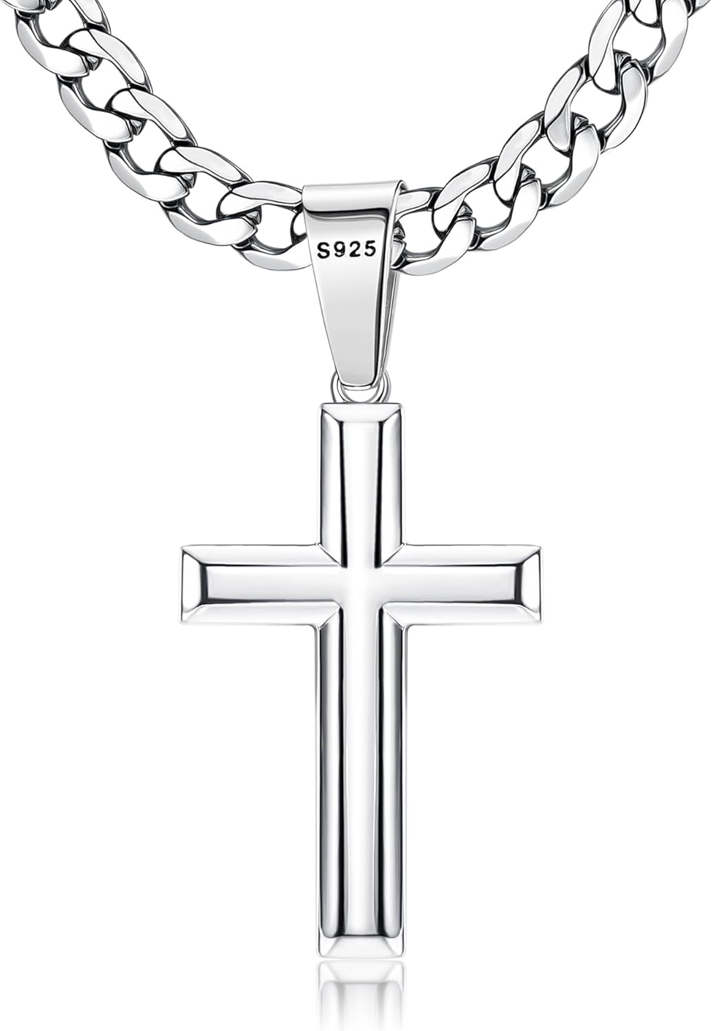 925 Sterling Silver Cross Necklace for Men Women - Best Gift