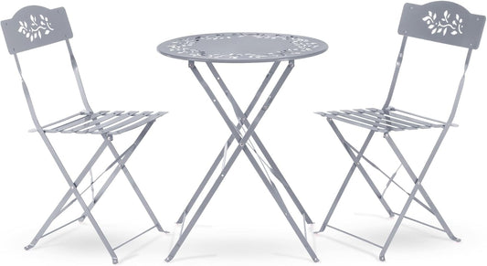 Alpine Corporation Indoor Outdoor Bistro Set with Folding Chairs