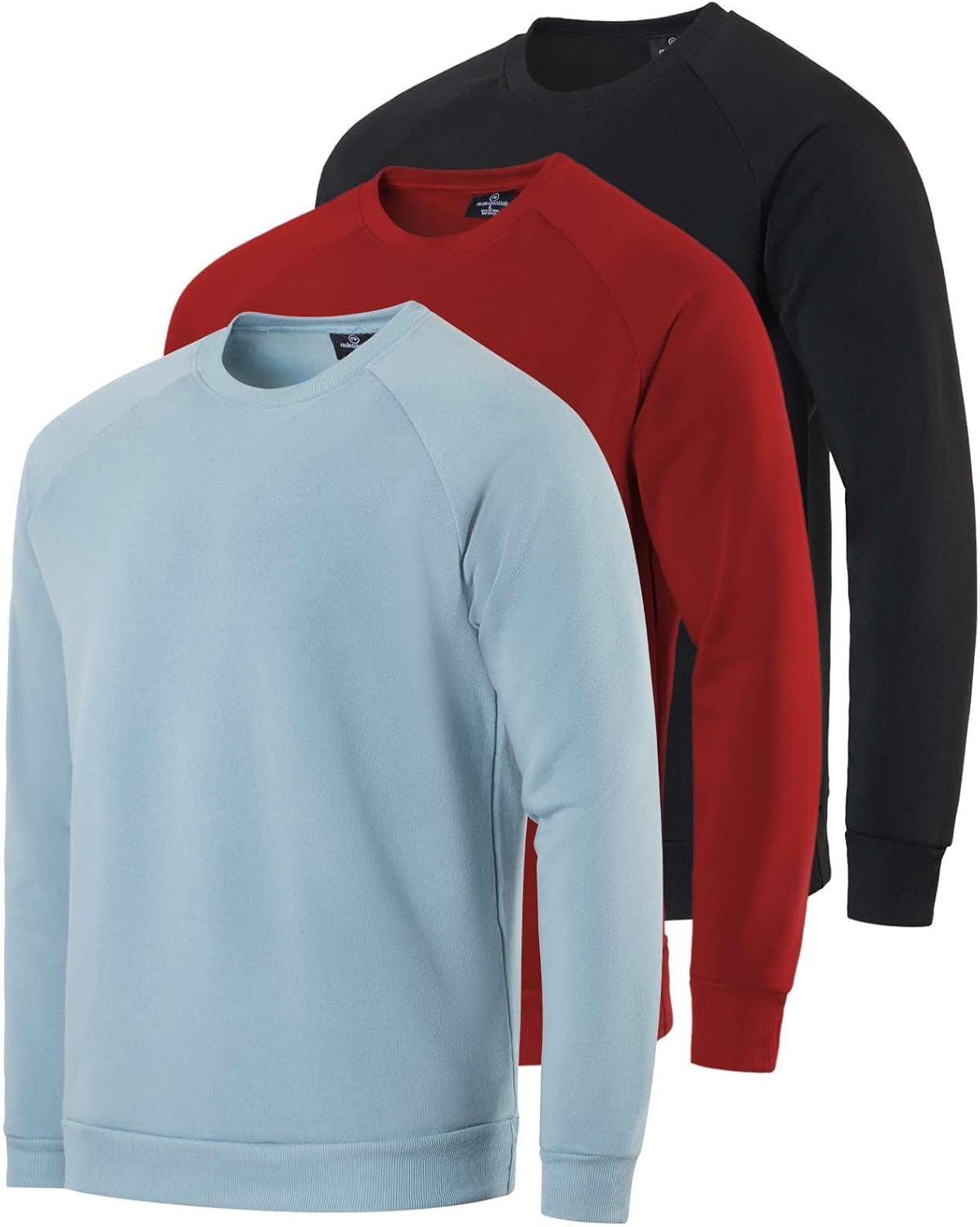 Men's Soft Plush Fleece Crewneck Sweatshirt 3-Pack for Comfort