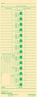 Office Depot Biweekly Time Cards - Pack of 100