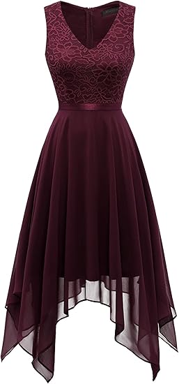 Meetjen Women's Vintage Floral Lace Dress for Elegant Occasions