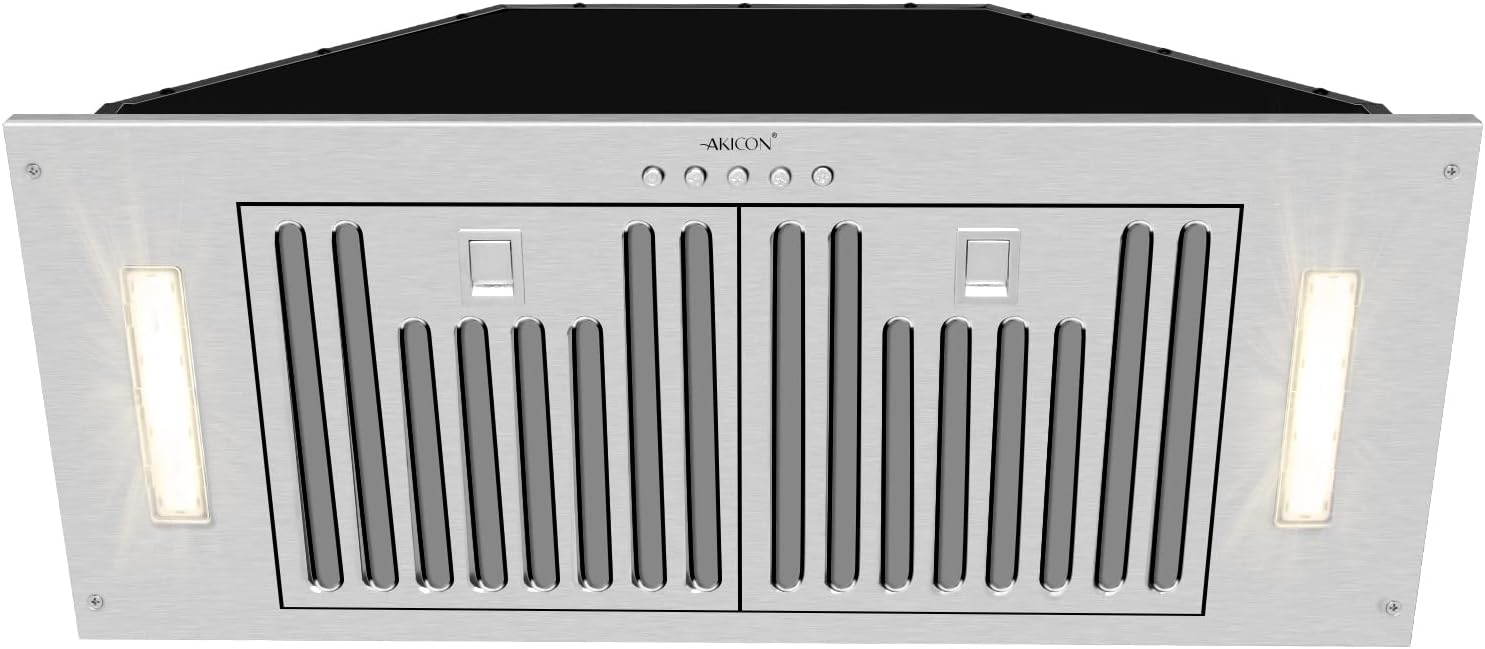 Akicon 30 Inch Range Hood Insert with Powerful Suction and LED Lights