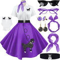 VillbeCoser Sock Hop Outfits Women 1950s Poodle Dresses