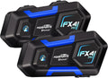 Fodsports FX4 Pro Motorcycle Bluetooth Intercom - 4 Rider Range 1200m