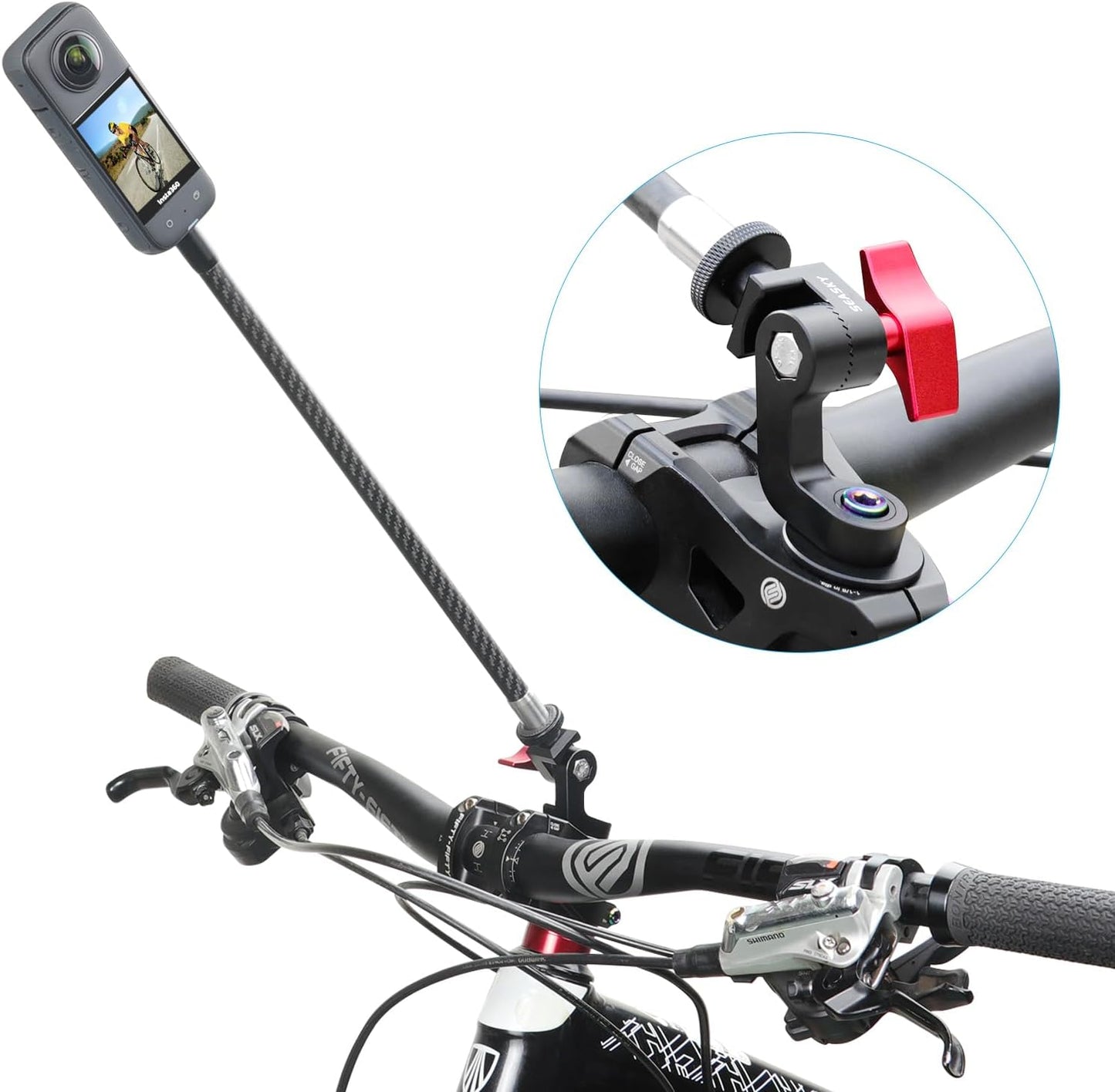 SEASKY H2E Aluminum Alloy Bicycle Handlebar Mount for Action Cameras