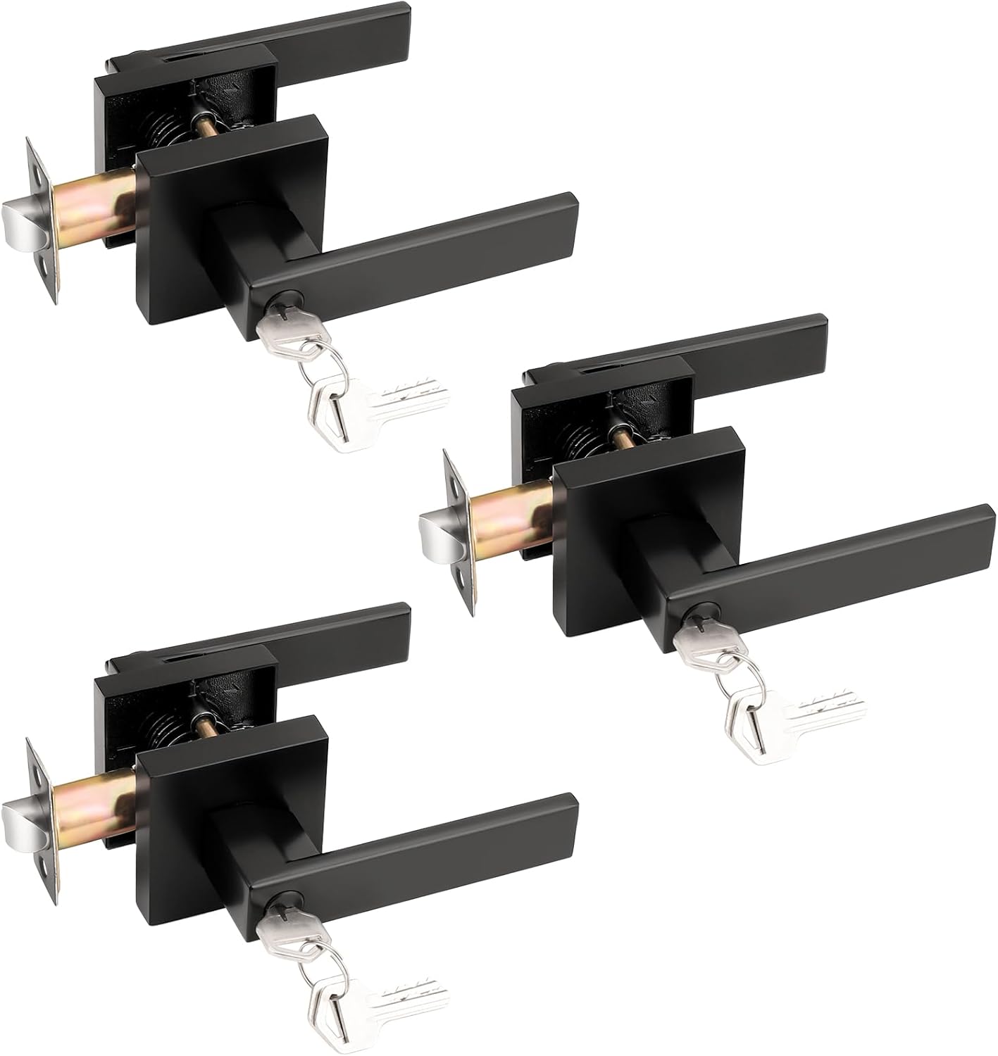 Probrico Entry Door Levers Matte Black - Heavy Duty Locking System