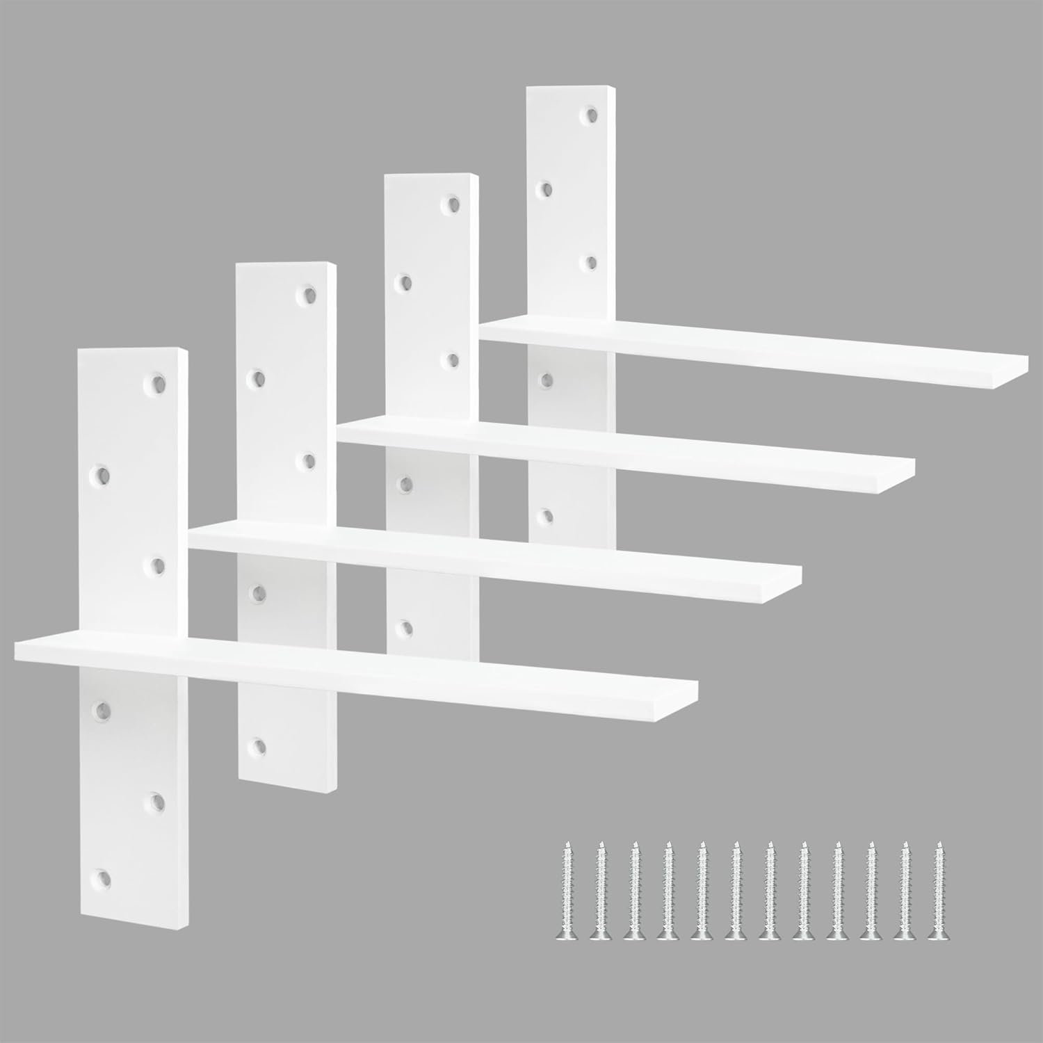 Heavy Duty Floating Shelf Brackets for Sturdy Support 4 Pack