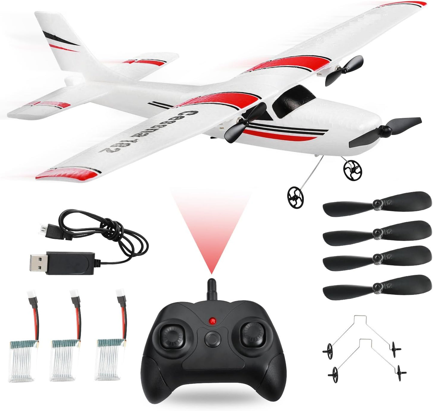 2.4GHz RTF RC Airplane with Gyro for Beginners and Kids