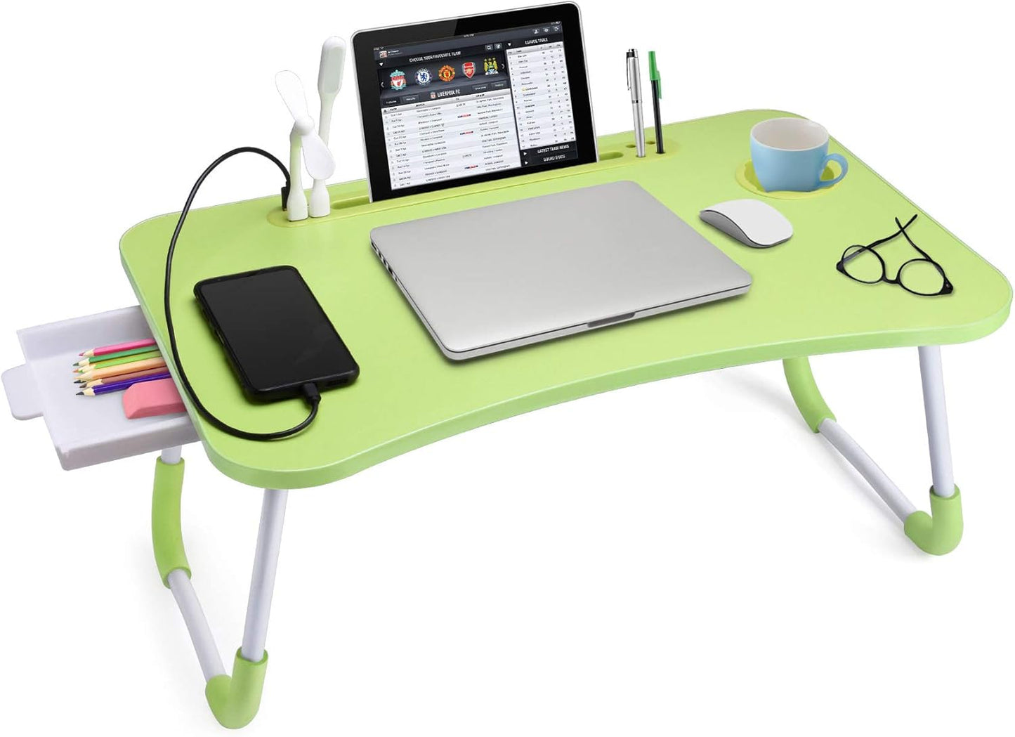 Slendor Lap Desk with Tablet Slot for Bed and Couch Use