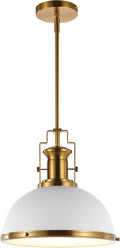 JONATHAN Y JYL9536D 13in Modern Industrial LED Dome Pendant