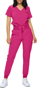 Slim Jogger Scrubs for Women - Stretchy Slim Fit Tuck-In Set