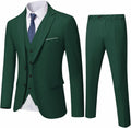 YND Men's Slim Fit 2 Button 3 Piece Suit Set - Classic Slim Fit Style