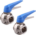 1.5 in Tri Clamp Butterfly Valve with Blue Trigger Handle - Reliable