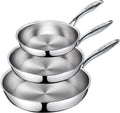 Tri-Ply Stainless Steel Frying Pan Set for All Cooking Needs