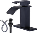 Waterfall Bathroom Faucet Matte Black Single Handle Mixer - Modern