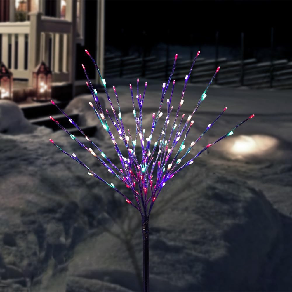 39in H Indoor/Outdoor Metallic Foil Tree Stake with LED Lights
