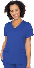 Med Couture Scrub Top for Women V-Neck - Soft, Breathable 4-Pocket