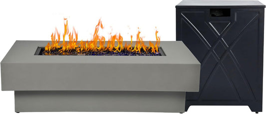 48-inch Fire Table with Propane Tank Cover for Outdoor Use