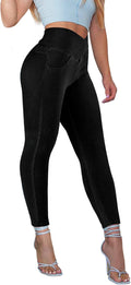 AIMILIA Crossover Jeggings for Women High Waist Tummy Control Slimming