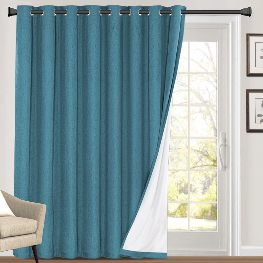 PrinceDeco 100% Blackout Curtains for Sliding Glass Doors