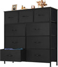 OLIXIS 9 Drawer Storage Dresser with Wood Top - Wide Organizer