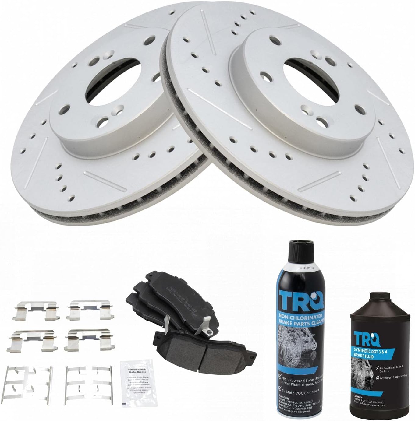 TRQ Front Performance Brake Pad & Rotor Kit for Honda Accord