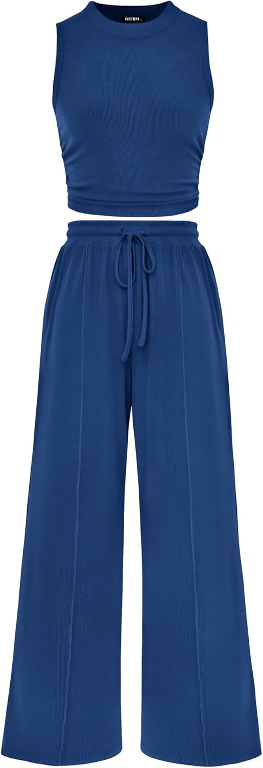 BTFBM Women Summer 2 Piece Outfits for Beach and Lounge Wear