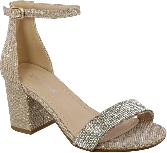 Over the Toe Strap Ankle Wrap Strap Heel Open Toe Block 2 in Heel