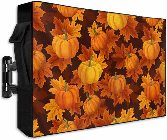 Thanksgiving Pumpkin Fall Outdoor TV Cover for 52 to 55 Inch