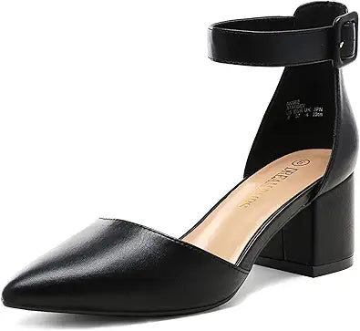 DREAM PAIRS ANNEE Pointed Toe Low Chunky Heels Pump Shoes Review