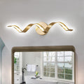 Dimmable Gold Bathroom Light Fixtures 24 in Spiral Design - Modern LED