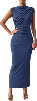 Bodycon Ruched Maxi Dress - Flattering Stretchy Summer Evening Wear