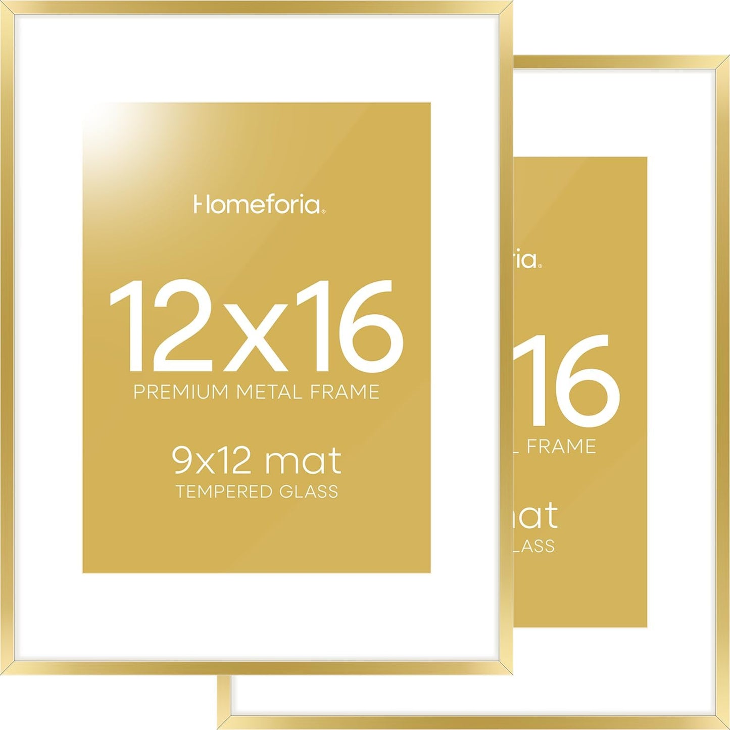 Homeforia 12x16 Picture Frame Gold - High End Metal Design