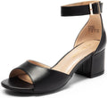 DREAM PAIRS Women's Chunkle Pump - Comfortable Low Block Heel Sandals
