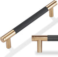 5 Inch Black and Champagne Copper Cabinet Handles - 10 Pack Knurled