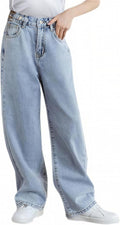 SANGTREE Baggy Jeans for Girls - Stylish Wide Leg Denim Pants
