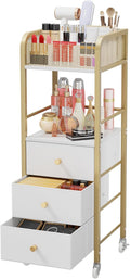 HapiRm Rolling Makeup Cart Organizer - Compact Skincare Storage
