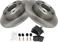 TRQ Rear Brake Pad & Rotor Kit Compatible with 1996-2002 Audi A4